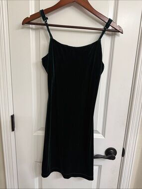 GB girls Emerald Velvet Mini Slip Dress